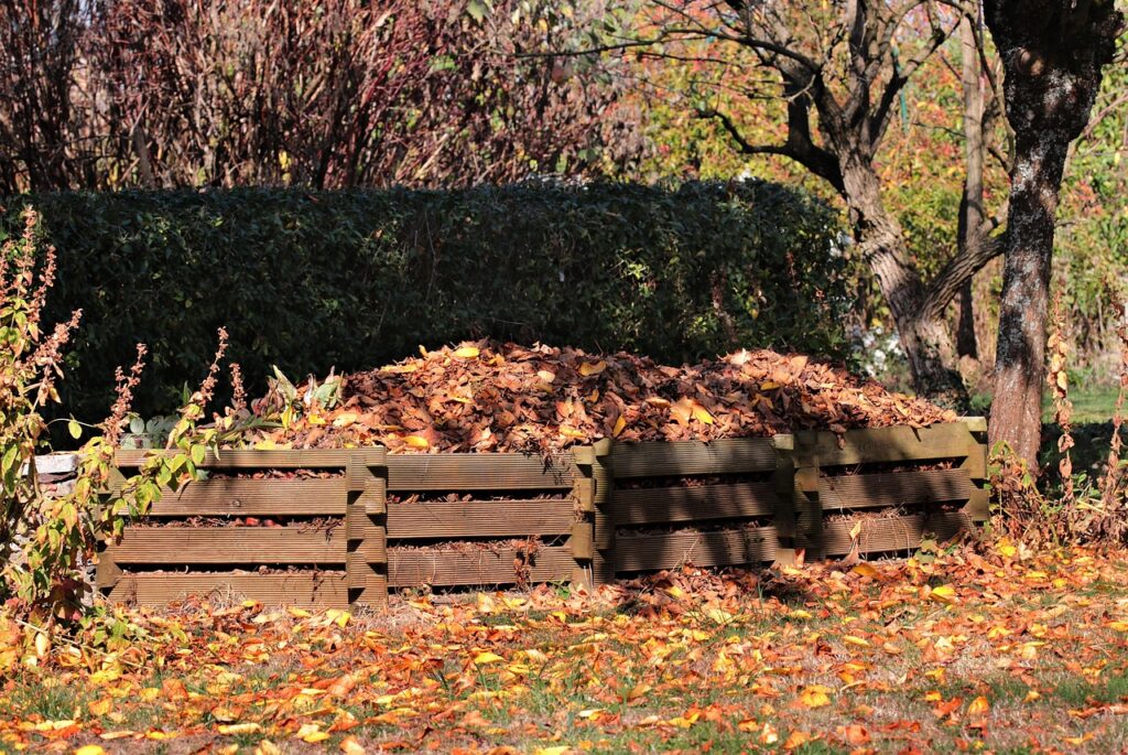 bac compost bois automne