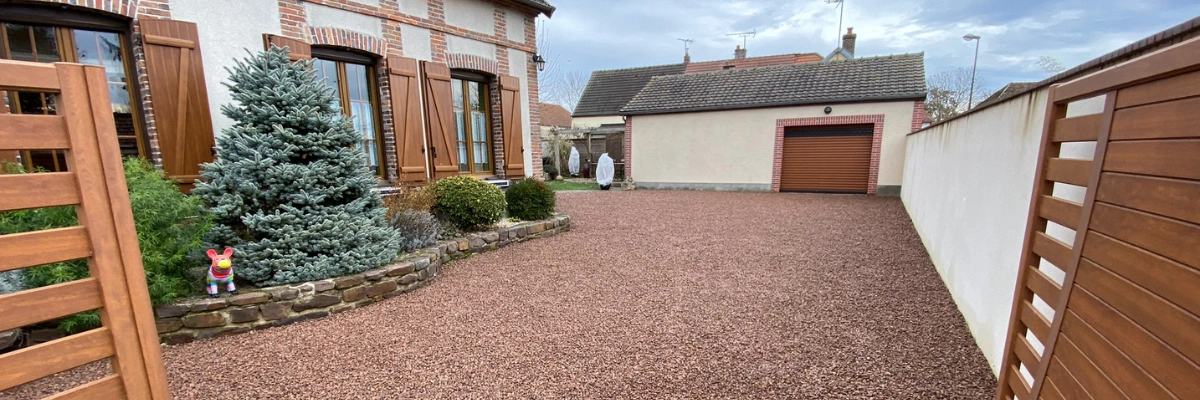 allée de graviers paysagiste marne