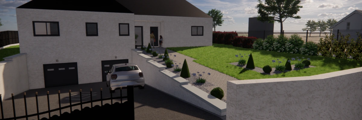 allée et accès plan 3d paysagiste marne