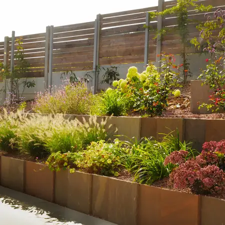 massif fleuri escalier Paysagiste Marne